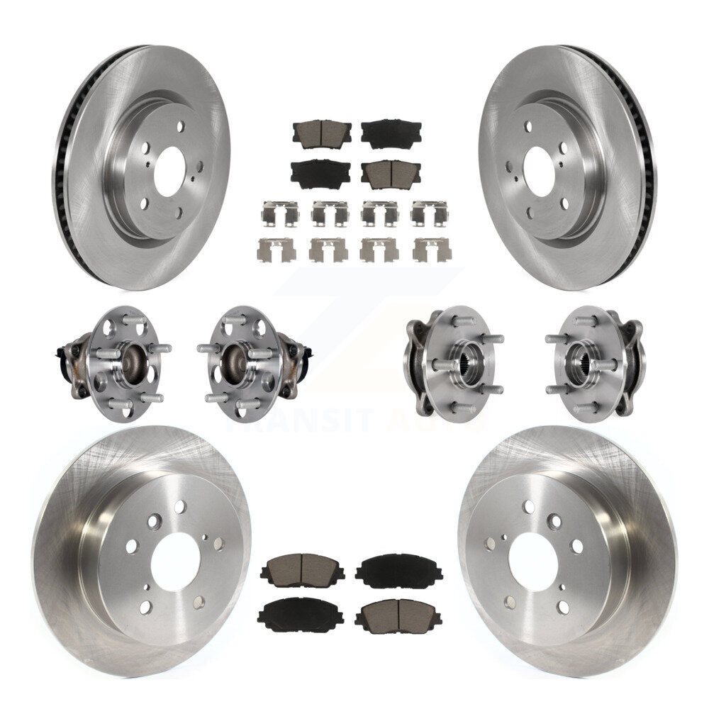 Hub Bearings Disc Brake Rotors And Pads Front Rear Kit (10Pc) For Toyota Camry