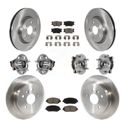 Hub Bearings Disc Brake Rotors And Pads Front Rear Kit (10Pc) For Toyota Camry