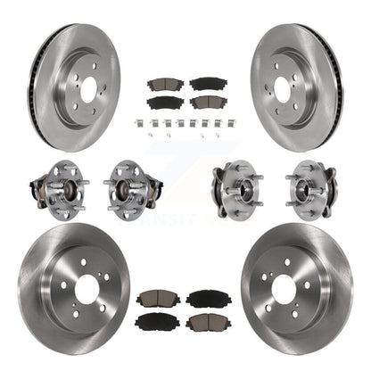 Hub Bearings Disc Brake Rotors And Pads Front Rear Kit (10Pc) For Toyota Camry