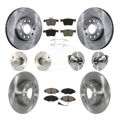 Hub Bearing Disc Brake Rotor Pad Front Rear Kit (10Pc) For Volkswagen Jetta 1.4L