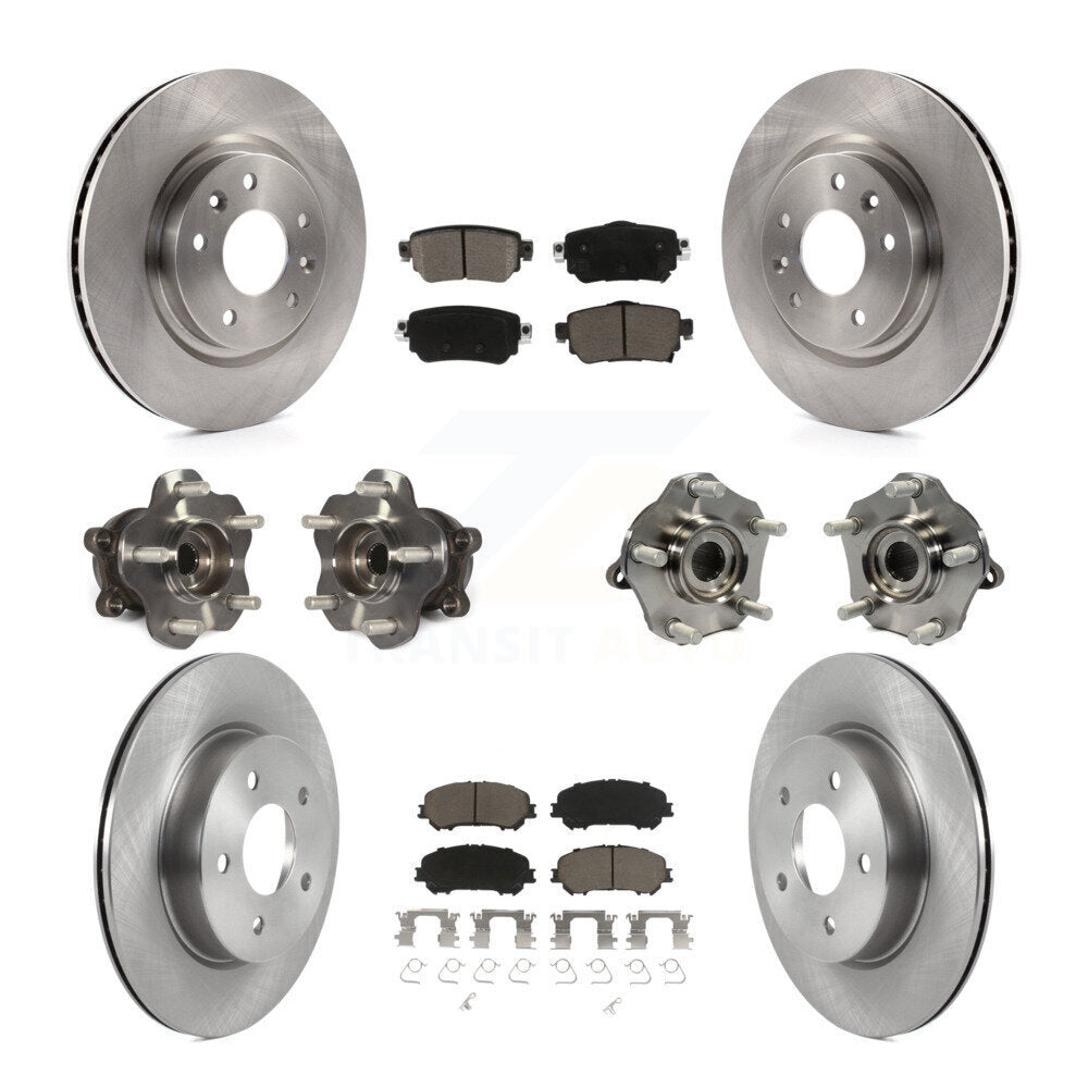 Hub Bearing Brake Rotor Pad Front Rear Kit (10Pc) For Nissan Rogue Sport Qashqai