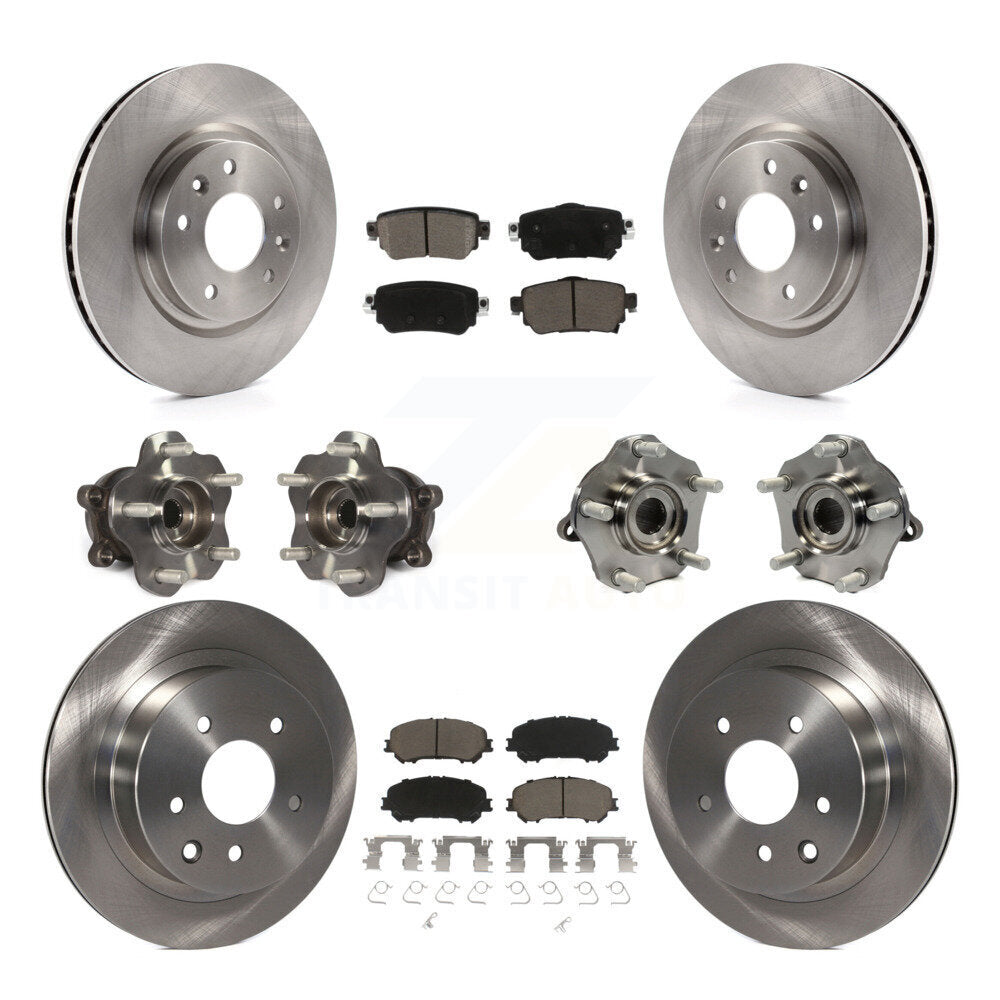 Hub Bearing Disc Brake Rotor & Pads Front Rear Kit (10Pc) For Nissan Rogue Sport