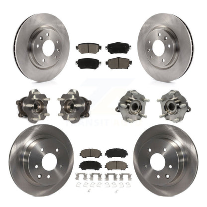 Hub Bearing Disc Brake Rotor & Pads Front Rear Kit (10Pc) For Nissan Rogue Sport