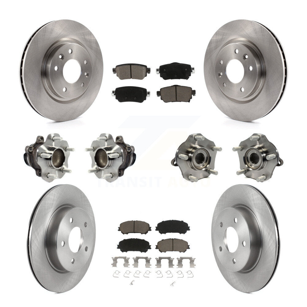 Hub Bearing Brake Rotor Pad Front Rear Kit (10Pc) For Nissan Rogue Sport Qashqai