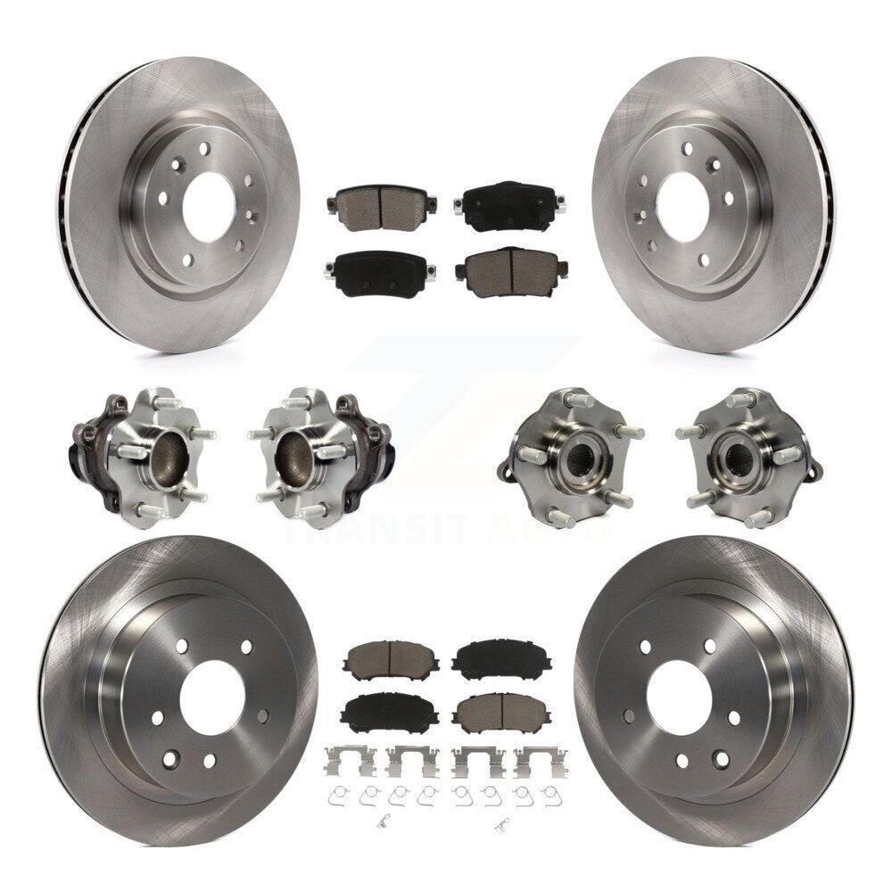 Hub Bearing Disc Brake Rotor & Pads Front Rear Kit (10Pc) For Nissan Rogue Sport