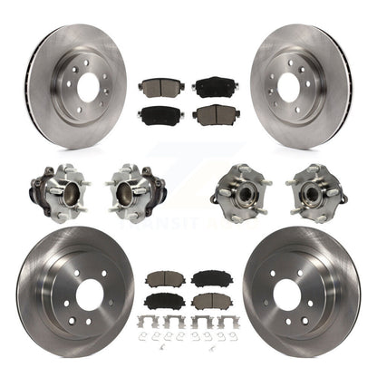 Hub Bearing Disc Brake Rotor & Pads Front Rear Kit (10Pc) For Nissan Rogue Sport