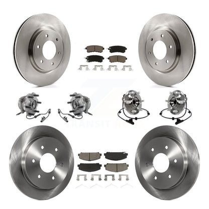 Hub Bearing Brake Rotor & Pads Front Rear Kit (10Pc) For 17-19 Nissan Armada AWD
