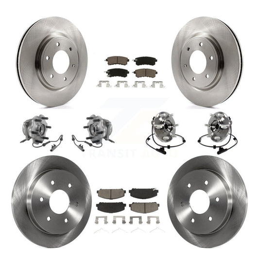 Hub Bearing Brake Rotor & Pads Front Rear Kit (10Pc) For 17-19 Nissan Armada AWD