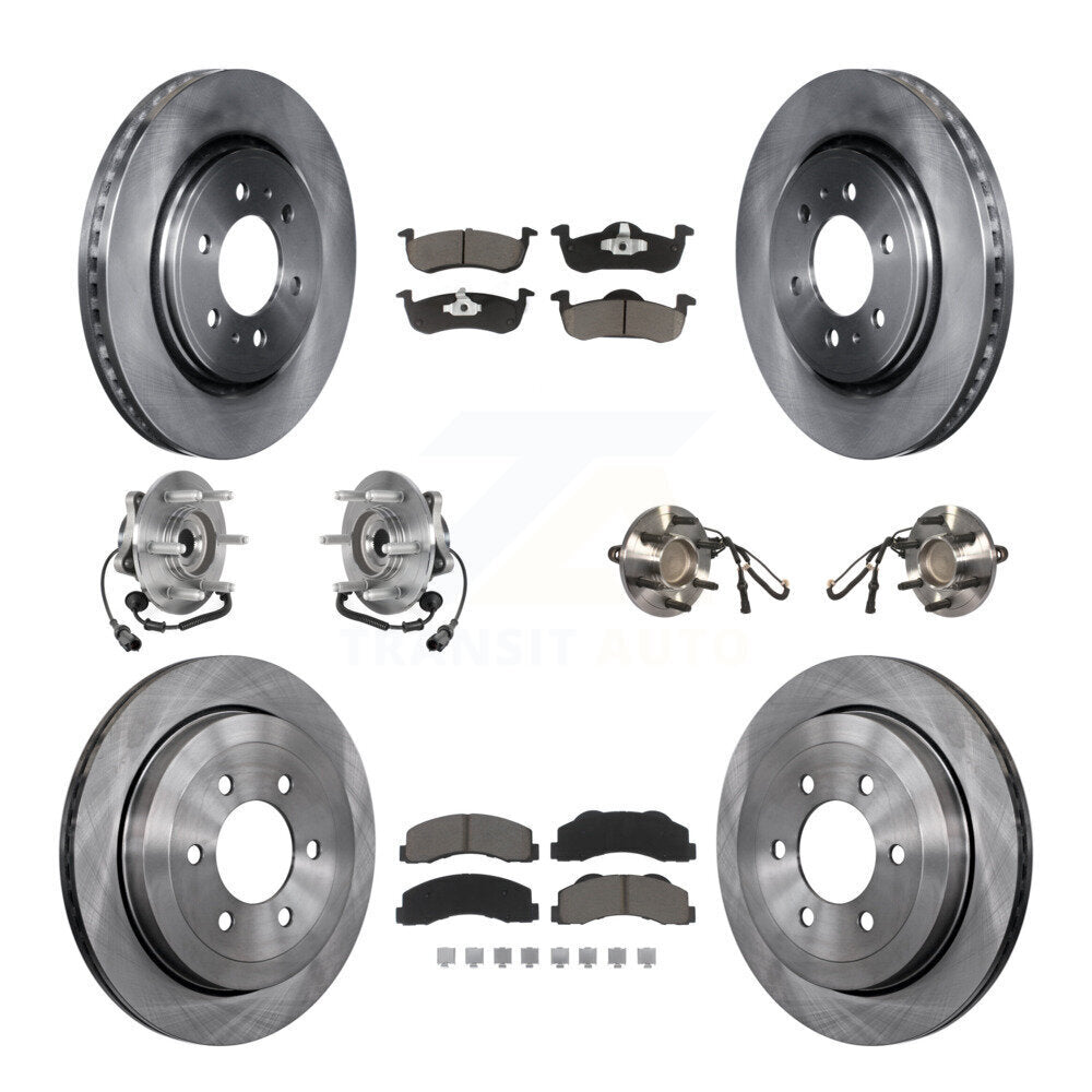 Hub Bearing Brake Rotor & Pads Front Rear Kit (10Pc) For Ford Expedition Lincoln