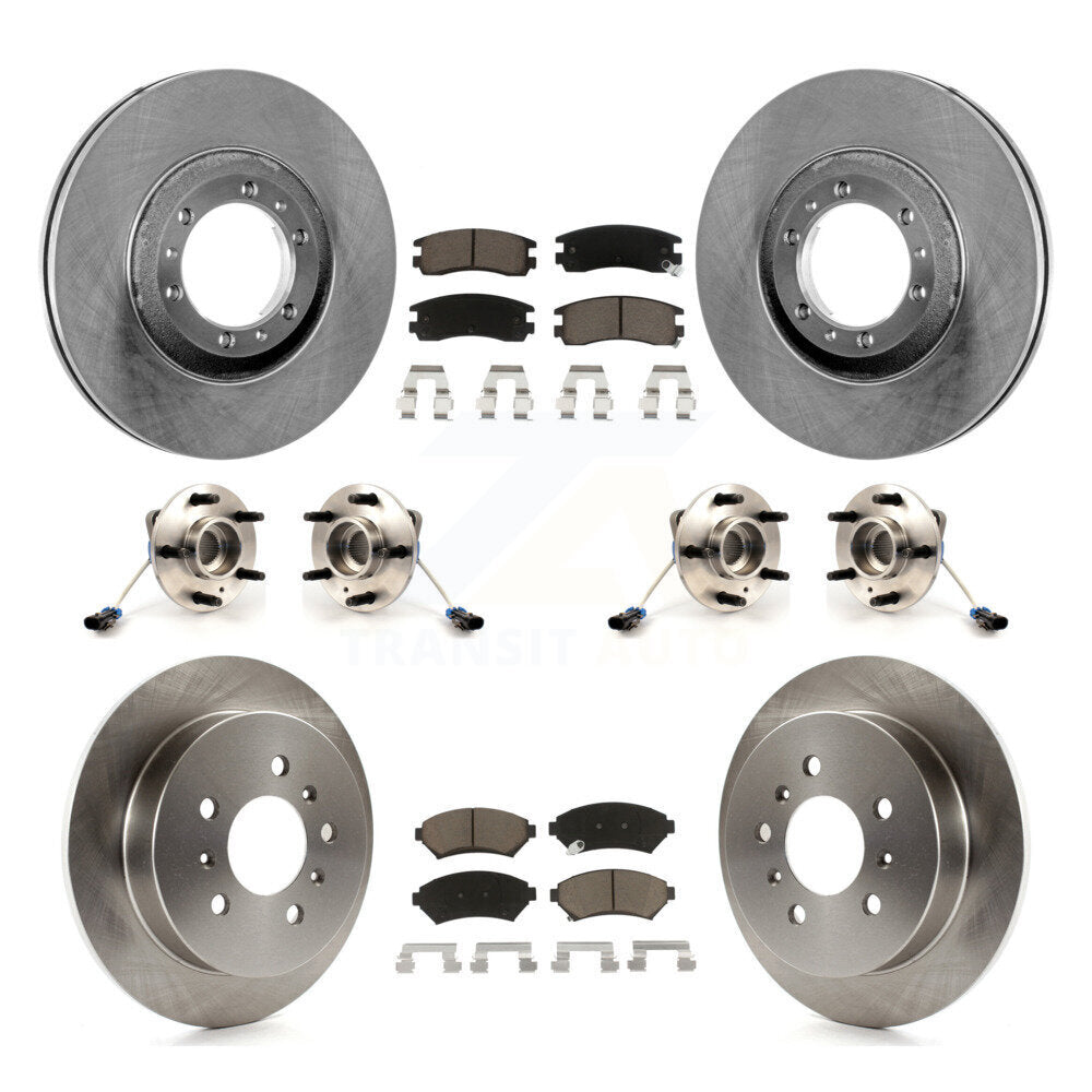 Hub Bearing Brake Rotor & Pad Front Rear Kit (10Pc) For 2001 Pontiac Montana AWD