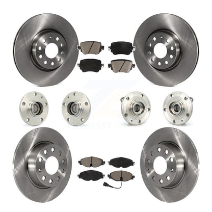 Hub Bearing Disc Brake Rotor And Pad Front Rear Kit (10Pc) For Volkswagen Passat
