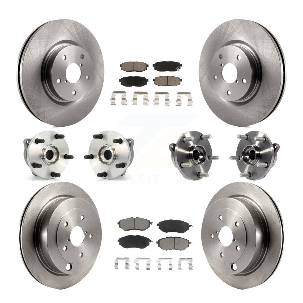 Hub Bearing Brake Rotor & Pads Front Rear Kit (10Pc) For 06-07 Subaru B9 Tribeca