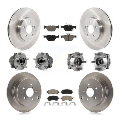 Hub Bearing Disc Brake Rotor And Pads Front Rear Kit (10Pc) For Subaru Crosstrek