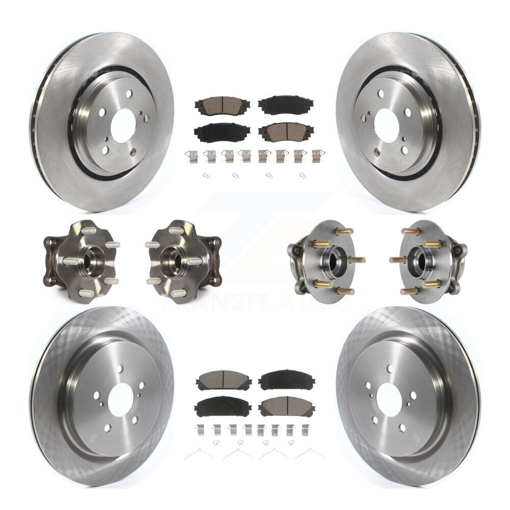 Hub Bearing Brake Rotor Pads Front Rear Kit (10Pc) For Lexus RX350 RX450h RX350L