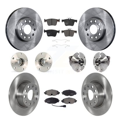 Hub Bearing Disc Brake Rotor Pad Front Rear Kit (10Pc) For Volkswagen Jetta 1.4L