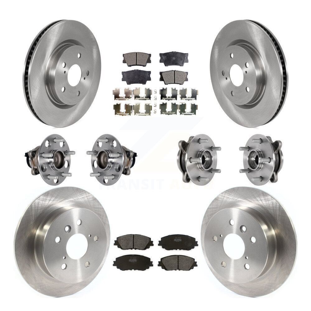Hub Bearings Disc Brake Rotors And Pads Front Rear Kit (10Pc) For Toyota Camry
