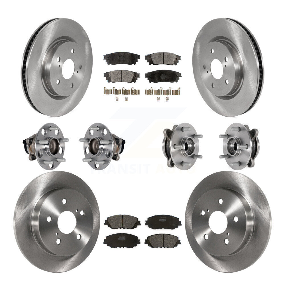 Hub Bearings Disc Brake Rotors And Pads Front Rear Kit (10Pc) For Toyota Camry