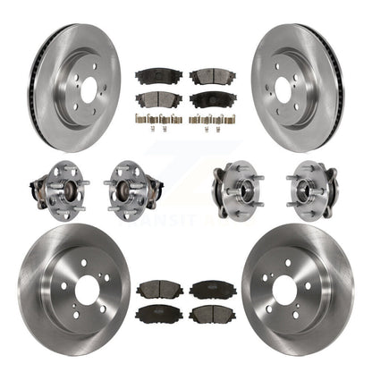 Hub Bearings Disc Brake Rotors And Pads Front Rear Kit (10Pc) For Toyota Camry