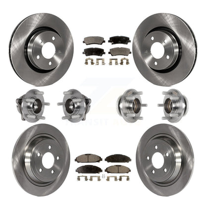 Hub Bearing Brake Rotor Pads Front Rear Kit (10Pc) For Ford Mustang V6 with 3.7L