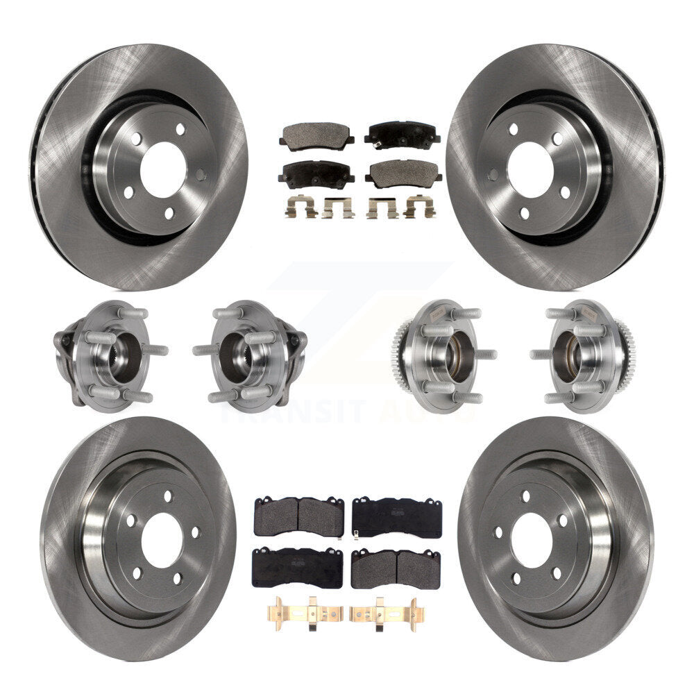 Hub Bearing Brake Rotor Pads Front Rear Kit (10Pc) For Ford Mustang V6 with 3.7L