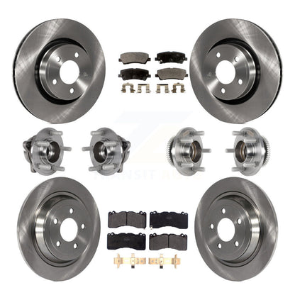 Hub Bearing Brake Rotor Pads Front Rear Kit (10Pc) For Ford Mustang V6 with 3.7L