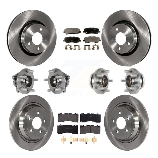 Hub Bearing Brake Rotor Pads Front Rear Kit (10Pc) For Ford Mustang V6 with 3.7L