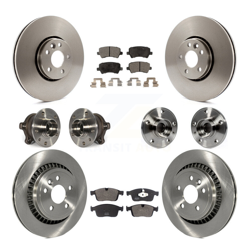 Hub Bearing Disc Brake Rotor & Pad Front Rear Kit (10Pc) For 2017 Volvo XC60 AWD