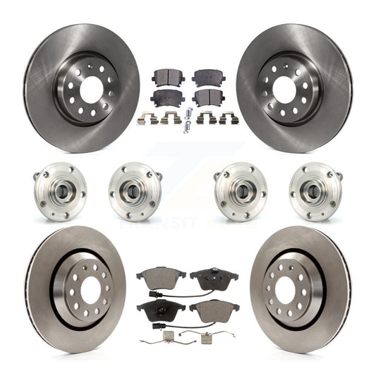 Hub Bearings Disc Brake Rotors And Pads Front Rear Kit (10Pc) For Volkswagen CC
