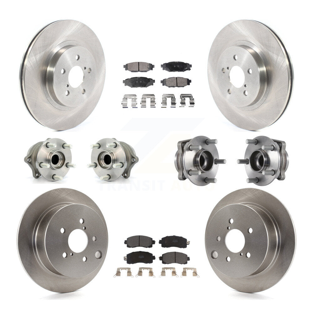 Hub Bearing Disc Brake Rotor And Pads Front Rear Kit (10Pc) For Subaru Crosstrek