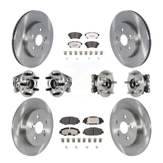 Hub Bearings Disc Brake Rotors And Pads Front Rear Kit (10Pc) For Toyota Corolla