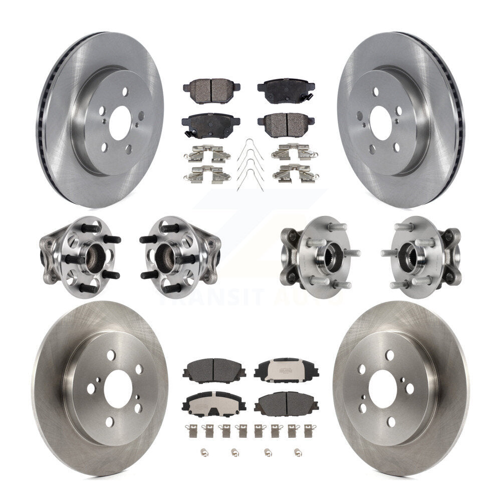 Hub Bearing Brake Rotor & Pad Front Rear Kit (10Pc) For 20-22 Toyota Prius Prime