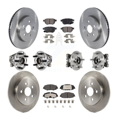 Hub Bearing Brake Rotor & Pad Front Rear Kit (10Pc) For 20-22 Toyota Prius Prime