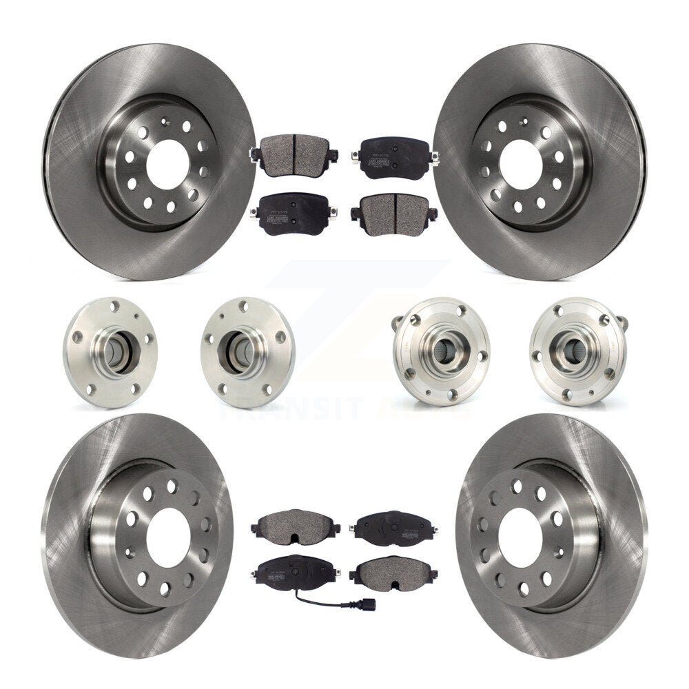 Hub Bearing Disc Brake Rotor And Pad Front Rear Kit (10Pc) For Volkswagen Passat