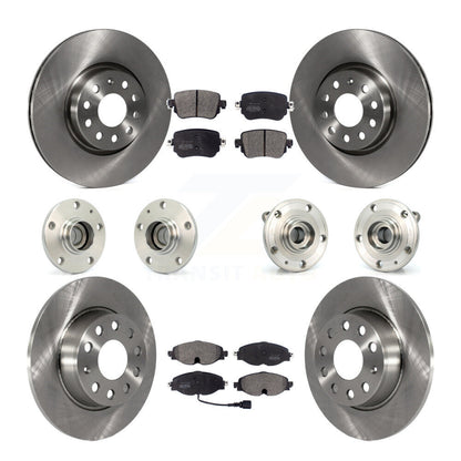 Hub Bearing Disc Brake Rotor And Pad Front Rear Kit (10Pc) For Volkswagen Passat