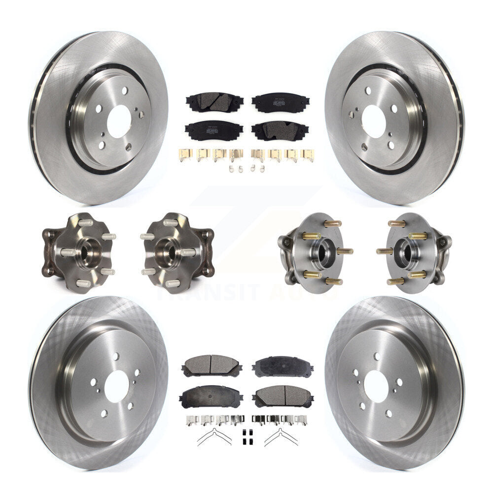 Hub Bearing Brake Rotor Pads Front Rear Kit (10Pc) For Lexus RX350 RX450h RX350L