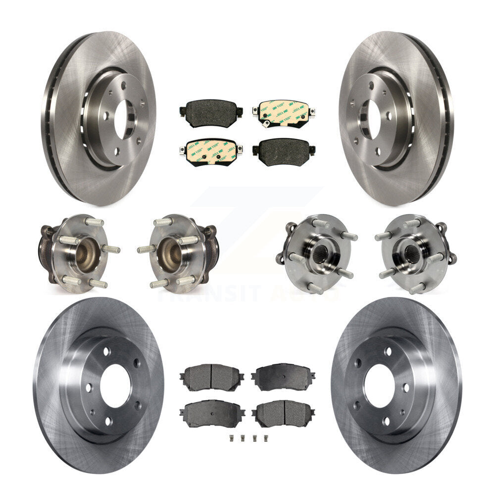 Hub Bearing Assembly Disc Brake Rotor And Pads Front Rear Kit (10Pc) For Mazda 6