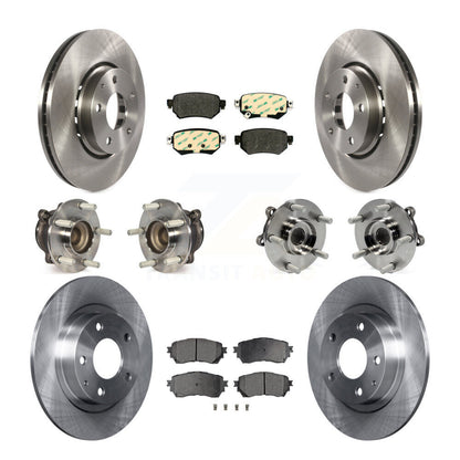 Hub Bearing Assembly Disc Brake Rotor And Pads Front Rear Kit (10Pc) For Mazda 6