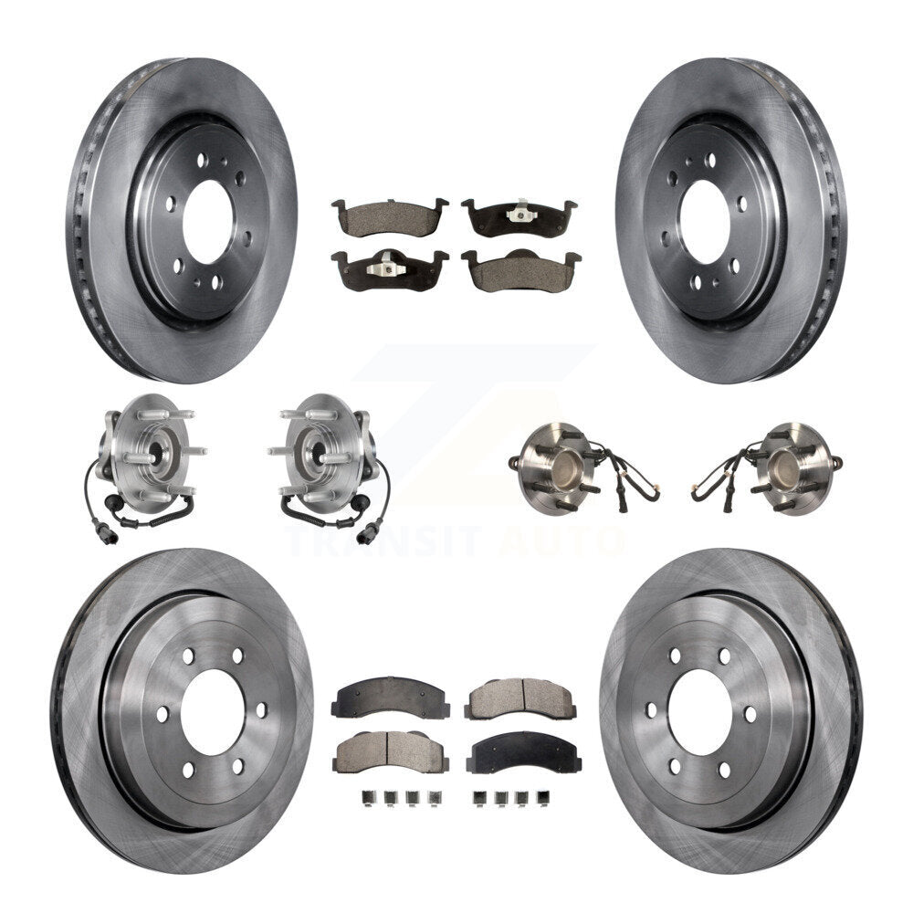 Hub Bearing Brake Rotor & Pads Front Rear Kit (10Pc) For Ford Expedition Lincoln