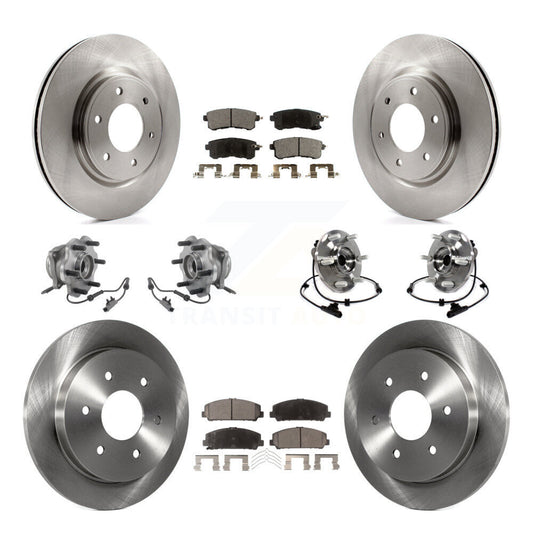 Hub Bearing Brake Rotor & Pads Front Rear Kit (10Pc) For 17-19 Nissan Armada AWD