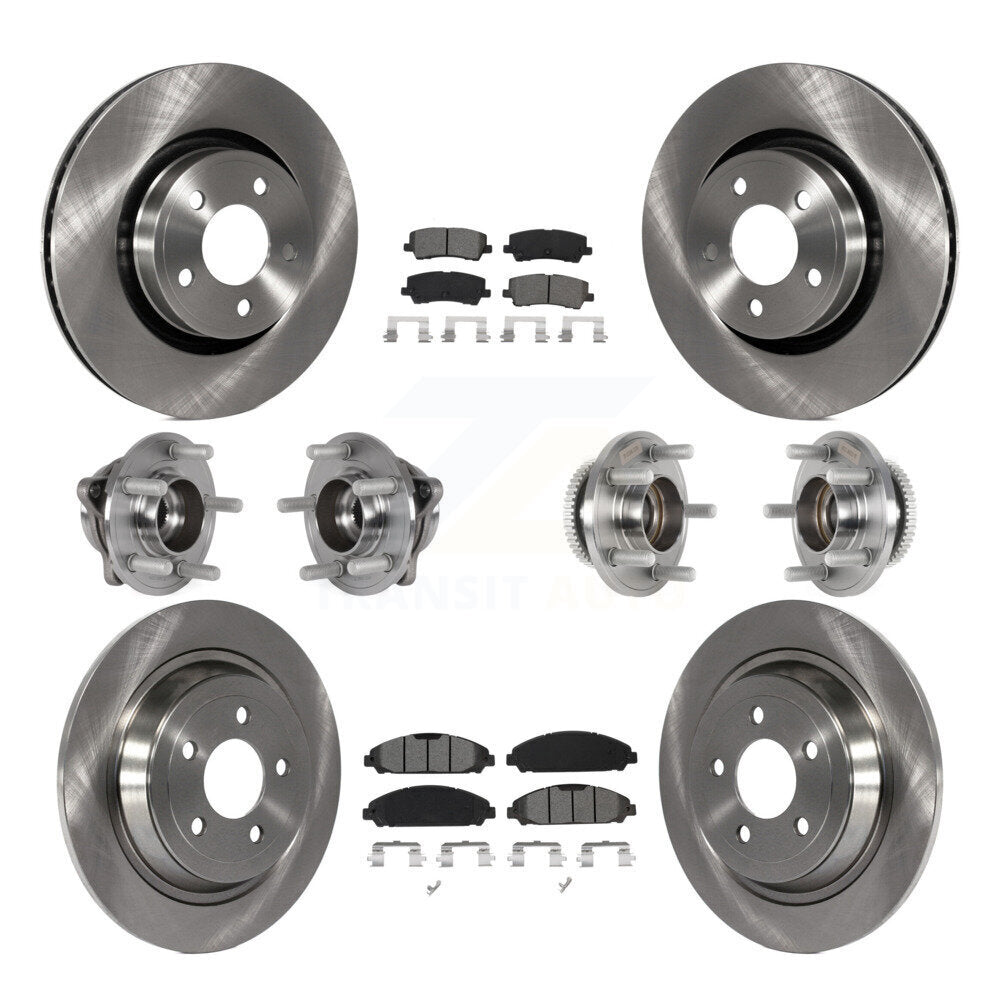Hub Bearing Brake Rotor Pads Front Rear Kit (10Pc) For Ford Mustang V6 with 3.7L