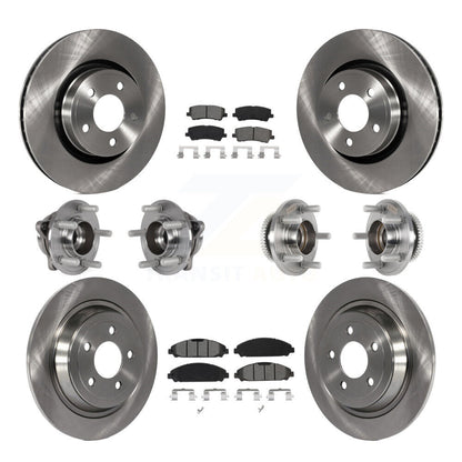 Hub Bearing Brake Rotor Pads Front Rear Kit (10Pc) For Ford Mustang V6 with 3.7L