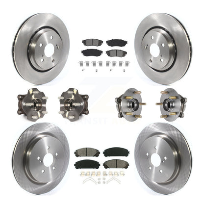 Hub Bearing Brake Rotor Pads Front Rear Kit (10Pc) For Lexus RX350 RX450h RX350L