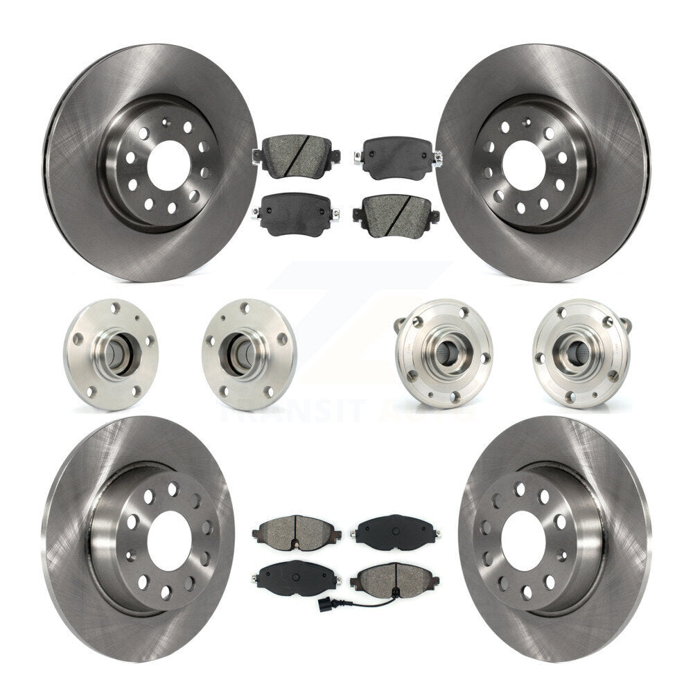 Hub Bearing Disc Brake Rotor And Pad Front Rear Kit (10Pc) For Volkswagen Passat