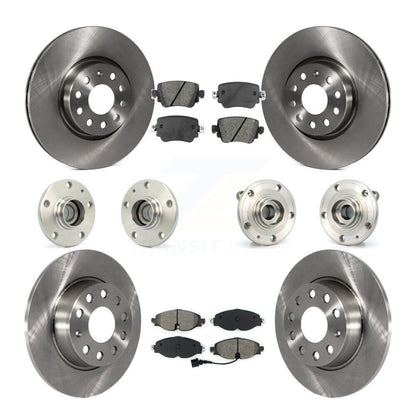 Hub Bearing Disc Brake Rotor And Pad Front Rear Kit (10Pc) For Volkswagen Passat