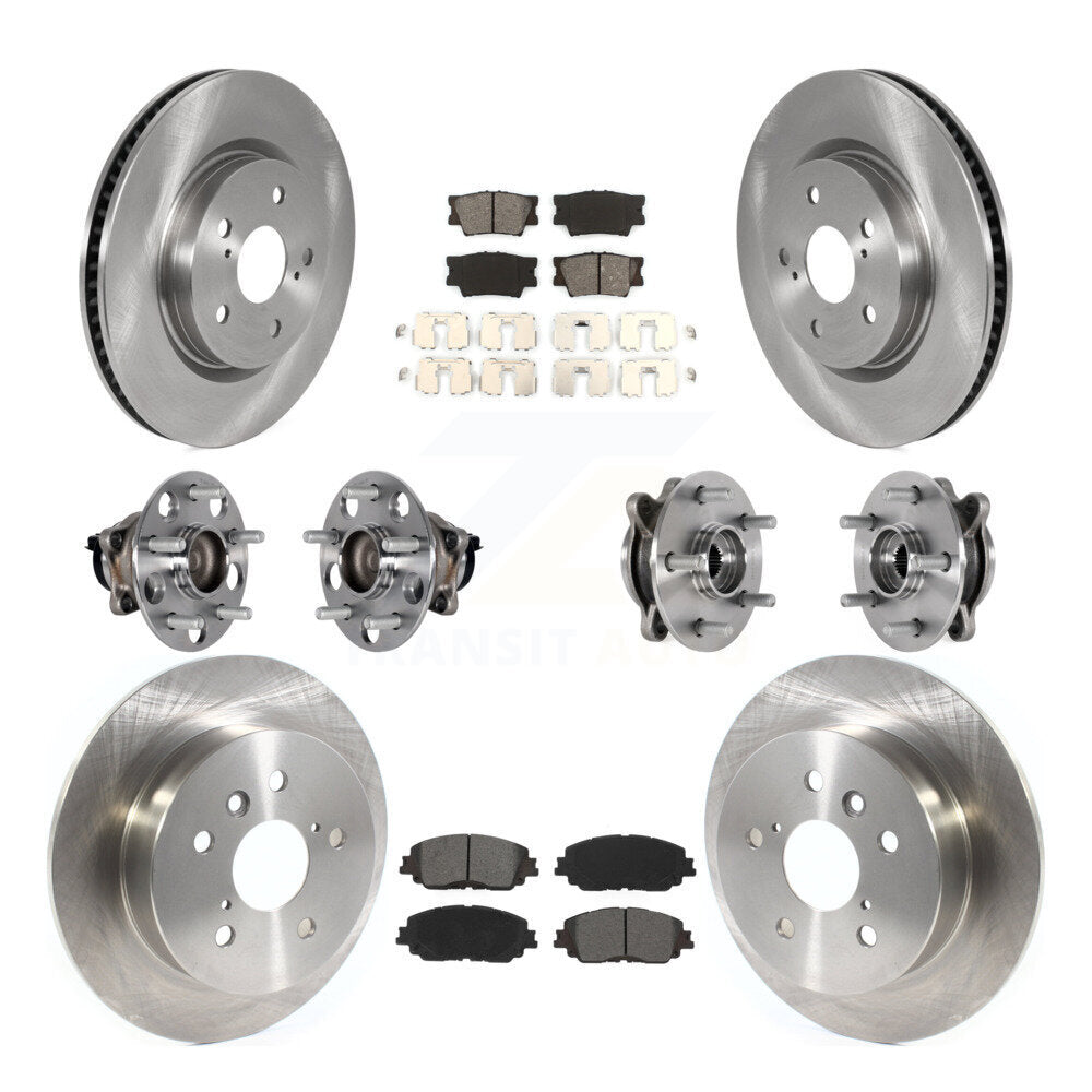 Hub Bearings Disc Brake Rotors And Pads Front Rear Kit (10Pc) For Toyota Camry