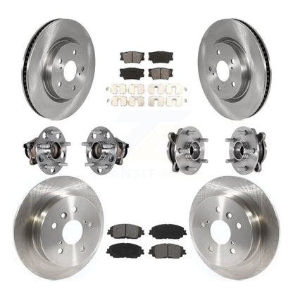 Hub Bearings Disc Brake Rotors And Pads Front Rear Kit (10Pc) For Toyota Camry