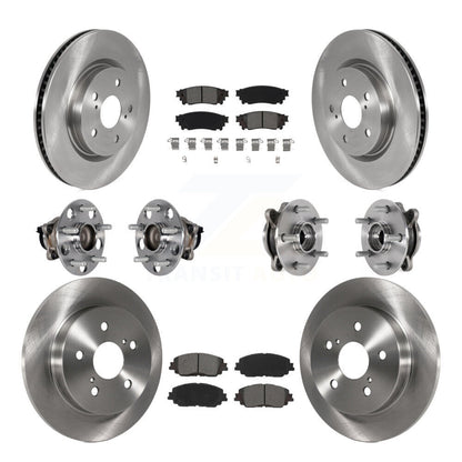 Hub Bearings Disc Brake Rotors And Pads Front Rear Kit (10Pc) For Toyota Camry