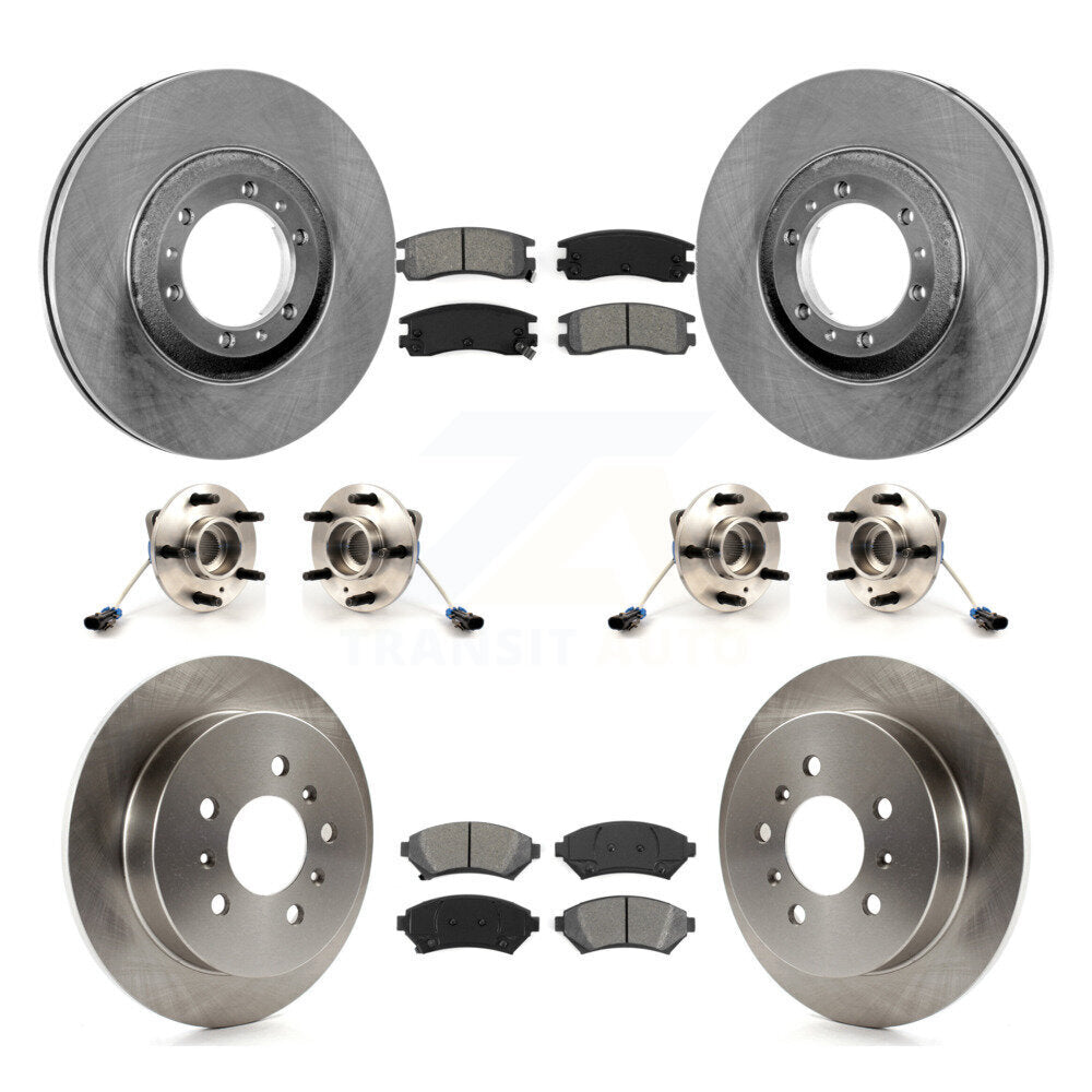 Hub Bearing Brake Rotor & Pad Front Rear Kit (10Pc) For 2001 Pontiac Montana AWD