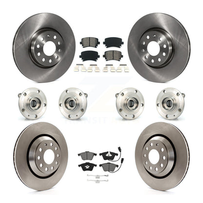 Hub Bearings Disc Brake Rotors And Pads Front Rear Kit (10Pc) For Volkswagen CC