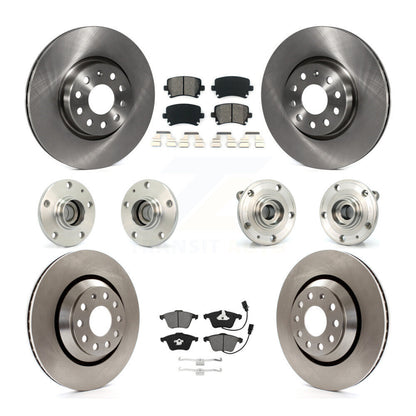 Hub Bearings Disc Brake Rotors And Pads Front Rear Kit (10Pc) For Volkswagen CC